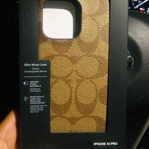 Coach Brown Signature Pattern Phone Case